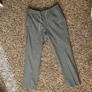 'Extra Slim Black Wool-Blend Drawstring Modern Tech Dress Pant'